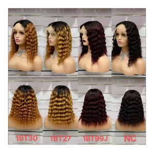 Parrucche per capelli umani in pizzo <span class=keywords><strong>T</strong></span> parrucche per capelli umani con <span class=keywords><strong>onda</strong></span> profonda 100% parrucche per capelli umani frontali in pizzo umano per colore 1b/30 - Product Image 1