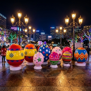 Custom Fiberglass Easter <b>Egg</b> Sculpture Large FRP Hand-painted Colorful <b>Egg</b> Statue for Shopping Mall Atrium <b>Decoration</b> Props - Product Image 5