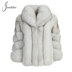 ที่มีคุณภาพสูงสีทึบ2022ผู้หญิงจริงฟ็อกซ์เสื้อขนสัตว์ที่มีฟ็อกซ์ปกขน - Product Image 1