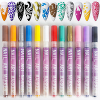 Marqueur d'art des ongles à base d'eau 0.5mm DIY Graffiti Nail Pen Acrylique Painter Marker