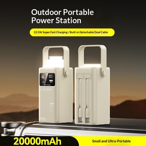 Nouvelle batterie externe grande capacité 20000mAh à charge ultra-rapide avec câble intégré et lampe torche LED pour camping en extérieur - Product Image 4