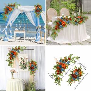 Arco floreale in seta artificiale popolare con disegni di fiori misti all'aperto per matrimonio corridoio di decorazione per eventi commerciali resistente alle intemperie - Product Image 5