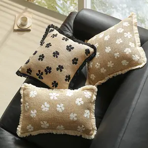 Capa de almofada bordada em tecido original para decoração de casa, capa de almofada personalizada com toque legal e estilo natural