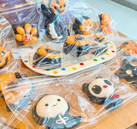 Jouet Squishy Multi-styles Adorable Patte de Chat Citrouille Fantôme Halloween, Jouet Anti-stress Extensible pour Filles de 5 à 7 Ans, Cadeau de Fête