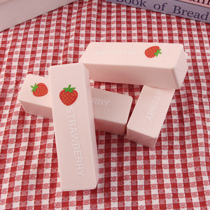Jouets à presser en forme de bâtonnet de fraise, mignons et souples en PU rose, bâtonnet de crème fraise amusant, jouet moelleux jaune en forme de beurre pour femmes et filles, cadeau - Product Image 3