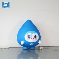 Modèle de dessin animé gonflable personnalisé en forme de goutte d'eau pour la publicité et la décoration d'événements en plein air