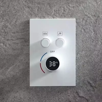 Vanne de douche en laiton poli à deux fonctions pluie LED affichage numérique mitigeur salle de bain douche mitigeur blanc