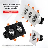 Plafonnier LED encastré carré 3W/7W/9W/10W/18W/20W/25W/30W, spots LED encastrés orientables