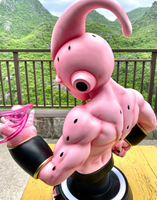 Statue Buste Dragon Majin Buu Anime GK en Résine Peinte à la Main Design Artistique Échelle 1/1 Base LED Effet Énergétique pour Décoration Intérieure