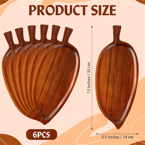 Khay đựng trái cây, phô mai, đồ ăn nhẹ bằng gỗ hình lá, làm từ gỗ keo - Product Image 2