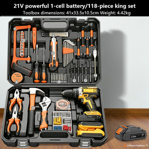 Multi-functional Household 19-Piece Hand Tool Kit with Electric Tester Screwdrivers OEM Hardware Tools Set for Home Basic Repair - Product Image 1