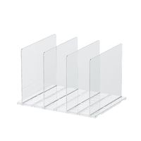Étagère de rangement en PVC transparent réglable à quatre niveaux, organisateur vertical pour armoire et présentation en magasin