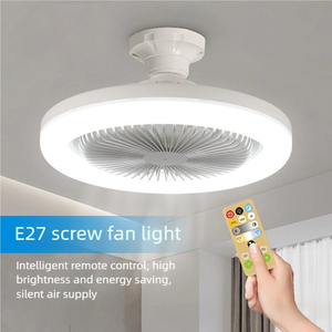 Trang trí nội thất Trần người hâm mộ với <span class=keywords><strong>LED</strong></span> ánh sáng xoay làm mát nhà Quạt trần đèn cho phòng Quạt trần E27 mùa hè làm mát - Product Image 1