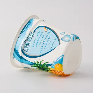 Taza de yogur de plástico impresa personalizada Luckytime con tapa