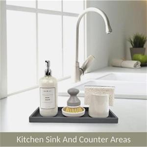 Plateau de rangement en silicone LHX, plateau d'organisation multifonctionnel pour le bureau, la salle de bain, l'évier de cuisine, pour les zones humides ou sèches - Product Image 3