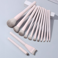 Ensemble de 13 pinceaux de maquillage professionnels avec poils synthétiques doux, étiquette privée OEM, logo personnalisé