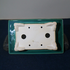 Handmade Rectangular Ceramic Bonsai Pot Japanese Cloud Foot Flat <b>Trough</b> Pot Zhang Kelei Style - Product Image 3