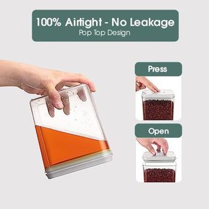 Large <b>Stackable</b> Airtight PET Injection Rectangle Sustainable Multifunction Food Grain Fresh <b>Storage</b> <b>Containers</b> Set with Lids - Product Image 5