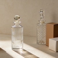 Bouteille d'aromathérapie réutilisable 200 ml, bouteille en verre d'aromathérapie vintage gaufrée avec boîte personnalisée