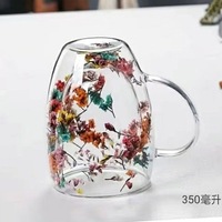 Tasse en verre borosilicate à double paroi, simple, élégante et intéressante – Écologique, transparente, style américain, pour café et thé