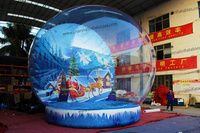 X'mas gonflable boule à neige dôme plein d'entrain gonflable rebond maison château publicité Photo stand gonflable Globe saut dôme