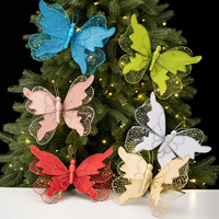 HB-914 Feuilles de papillon en maille scintillante pour décorations de scène de fête de Noël 2026