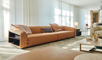 Ensemble de meubles assis de luxe en cuir épais canapé moderne italien canapé de salon en vente