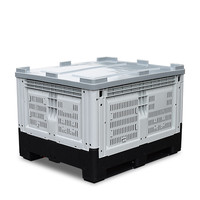 Conteneur de palette en plastique pliable de qualité alimentaire simple face conception européenne pour le stockage industriel de fruits bon prix pliable