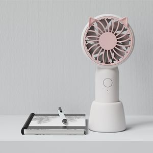 Mini ventilateur à oreilles de chat, rechargeable par USB, ventilateur électrique silencieux et portable pour étudiants, dortoirs, vert - Product Image 2