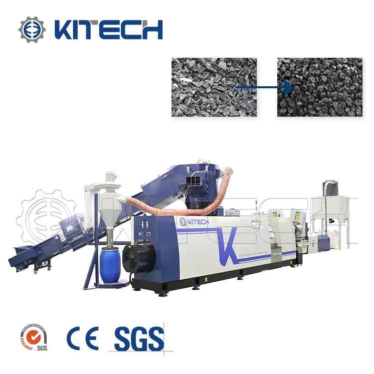 Kitech riciclato PP PE LLDPE pellicola di riciclaggio Agglomerator macchina granulatore di plastica