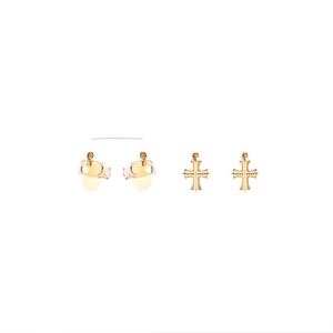 Fashion <b>Stud</b> <b>Earrings</b> 316L Stainless Steel PVD Gold Plating Cross Design For Women Jewelry - Product Image 2