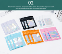 Pochette Doypack en Mylar imprimée personnalisée holographique couleur avec fenêtre transparente, fermeture éclair anti-odeur et encoche de déchirement