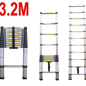 11级10.5英尺3.2米EN 131重型承重便携式铝制单人伸缩梯 - Product Image 1