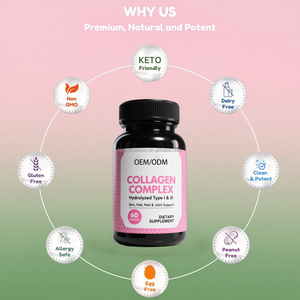 म्यूलिट कोलेजन कैप्सूल प्रकार i ii <span class=keywords><strong>v</strong></span> x हाइड्रोलाइज्ड कोलेजन पेप्टाइड्स बायोटिन विटामिन सी सौंदर्य कैप्सूल अंतिम एंटी-एजिंग - Product Image 4