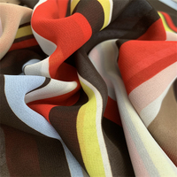 Matériau métallique en gros 100% polyester 75D impression en mousseline de soie avec finition douce et bonne chute