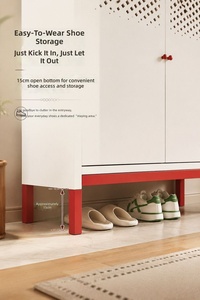 Meuble à chaussures pliable et portable en acier creux, fin et peu encombrant, étanche et robuste, pour entrée - Product Image 4
