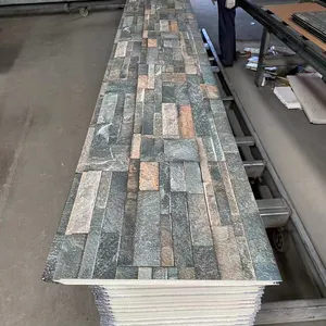 Sandwich Panels Wall Metal Sheets PU Stone Siding For House