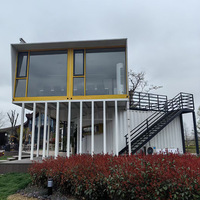 Maison conteneur modulaire à deux étages, en kit, pour hôtel et parc, boutique mobile, salle d'exposition, certifiée CE, design moderne, structure en acier
