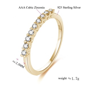 POLIVA Anello Eternity Personalizzato in Argento Sterling Placcato Oro 18K con Zirconi Cubici, Diamanti Brillanti Simulati, Anelli da Donna - Product Image 6