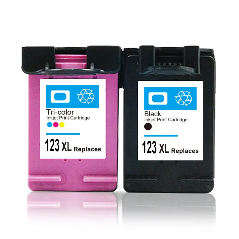 Hicor OEM quality refillable ink cartridge 123XL reset chip to full ink level 123 inkjet cartridge for HP