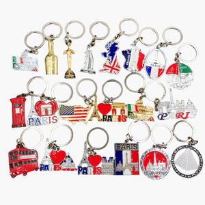 Porte-clés en métal Porte-clés souvenir de voyage <span class=keywords><strong>Paris</strong></span> Dubaï Cameroun Drapeau Carte Porte-clés Unique Tour Souvenir Cadeaux envoyer un ami - Product Image 1