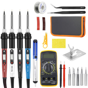 Soldering <b>Iron</b> 80W Digital Display Adjustable Temperature 220V Handheld Repair Kit with Solder Wire and Tools - Product Image 1