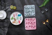 Moule en silicone à 12 cavités, design animaux, de qualité alimentaire, réutilisable, mignon, magnétique, pour chocolat, bonbons et glaçons DIY