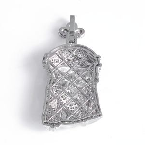 Collier Pendentif Vintage Hip Hop Rap Bling Iced Out CZ Trèfle à Quatre Feuilles Fleur Épines Tête de Jésus pour Hommes - Product Image 4