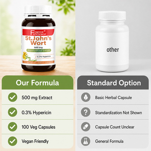 Suplemento Herbal de Hierba de San Juan de 500 mg, Apoya la Salud Mental y Emocional, 100 Cápsulas de Hierba de San Juan - Product Image 3