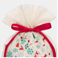 Sac cadeau de Noël avec cordon de serrage, écologique, en PP non tissé, avec ruban, pour emballer des cadeaux, des jouets, des bouteilles, des boîtes, des cosmétiques