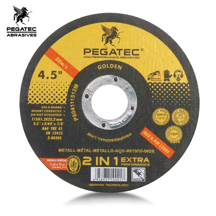 PEGATEC 4,5 pulgadas disco de corte abrasivo de la rueda