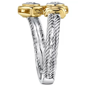 Anello Punk Intrecciato Bicolore per Donne, Gioiello da Dito in Stile Europeo di Tendenza, Regalo per Uso Quotidiano e Feste - Product Image 4