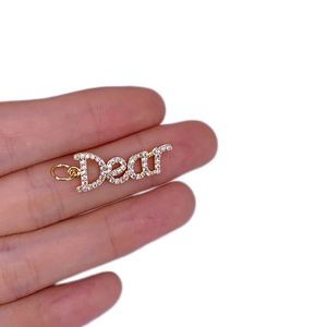 Mode amour maman ange cher lettre Zircon pendentif plaqué or collier accessoires pour femmes fabrication de bijoux - Product Image 4