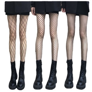 Black Fishnet Stockings Women Thigh High Transparent Cotton Solid Color Summer Autumn Winter Wear - Product Image 4